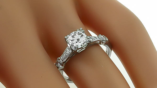 Vintage GIA Certified 1.13ct Diamond Engagement Ring Photo 1