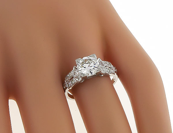 Vintage GIA Certified 1.28ct Diamond Engagement Ring