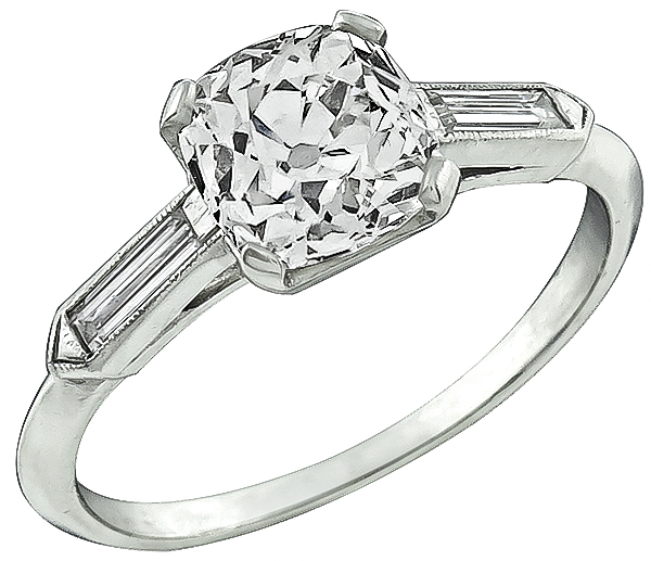 Vintage GIA Certified 1.36ct Diamond Engagement Ring Photo 1