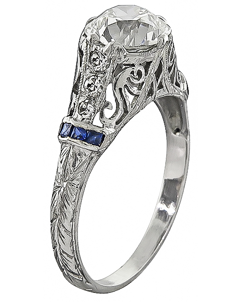 Vintage GIA Certified 1.59ct Diamond Engagement Ring