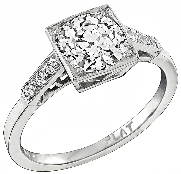Vintage GIA Certified 1.61ct Diamond Engagement Ring Photo 1