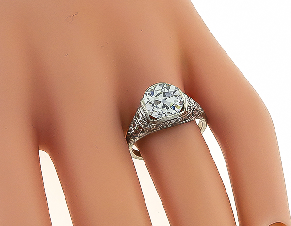 Vintage GIA Certified 2.59ct Diamond Engagement Ring