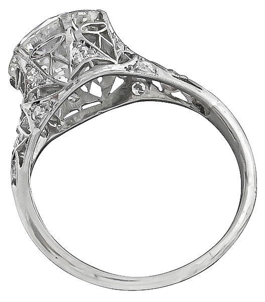 Vintage GIA Certified 3.61ct Diamond Engagement Ring Photo 1