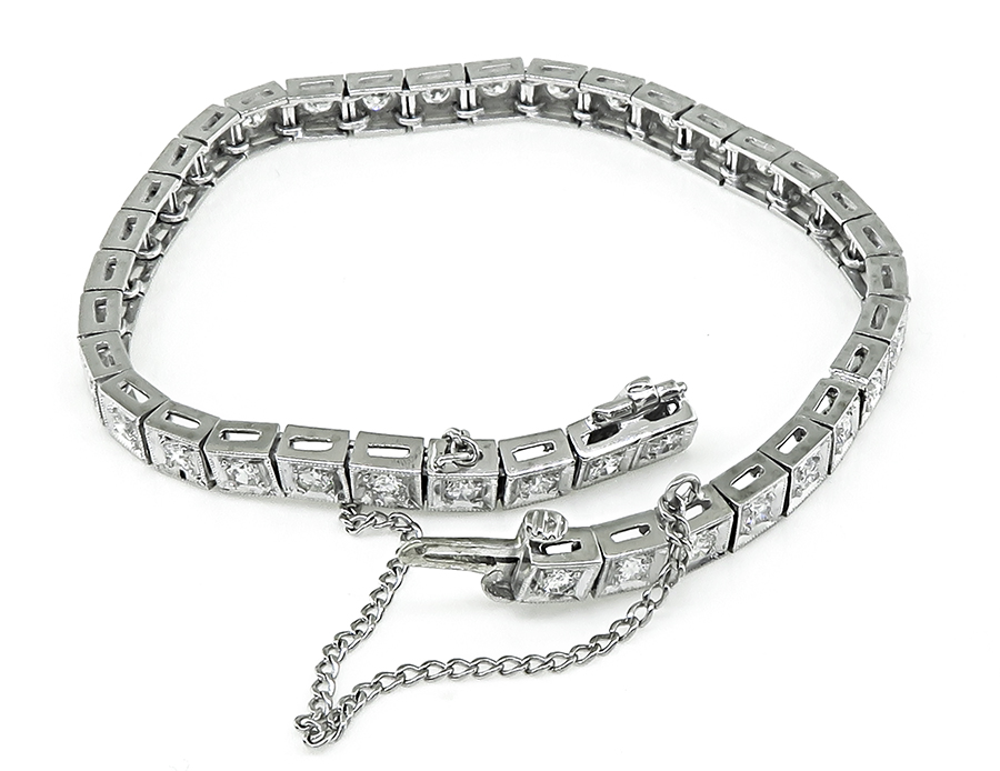 Art Deco 3.40ct Diamond Line Bracelet