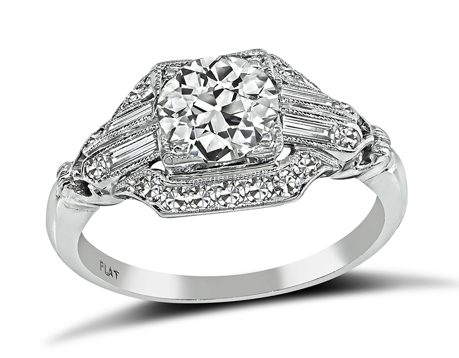 Vintage GIA Certified 0.91ct Diamond Engagement Ring