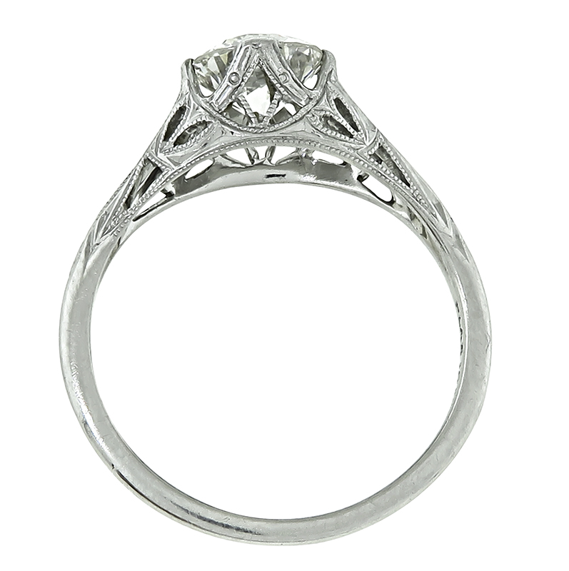 Vintage GIA Certified 0.97ct Diamond Engagement Ring