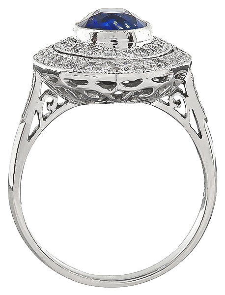 Estate 2.44ct Sapphire 0.60ct Diamond Ring