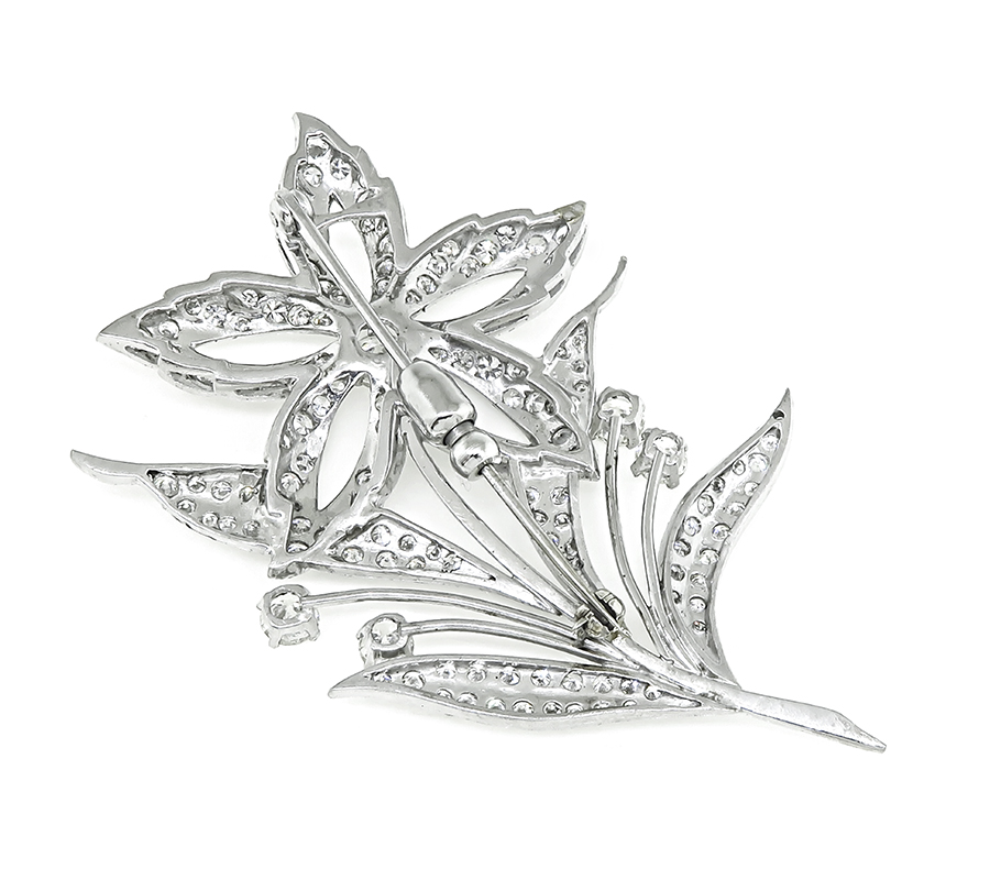 Estate 3.75ct Diamond Flower Pin