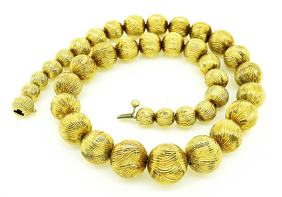 Estate Tiffany & Co Gold Bead Necklace