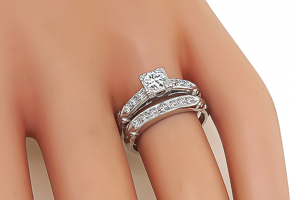 1920s 0.40ct Diamond Engagement Ring and Wedding Band Set