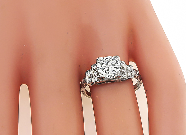 Vintage GIA Certified 1.08ct Diamond Engagement Ring