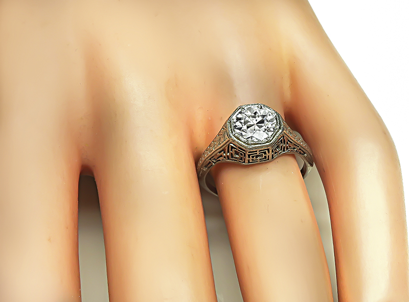 Edwardian GIA Certified 1.20ct Diamond Engagement Ring
