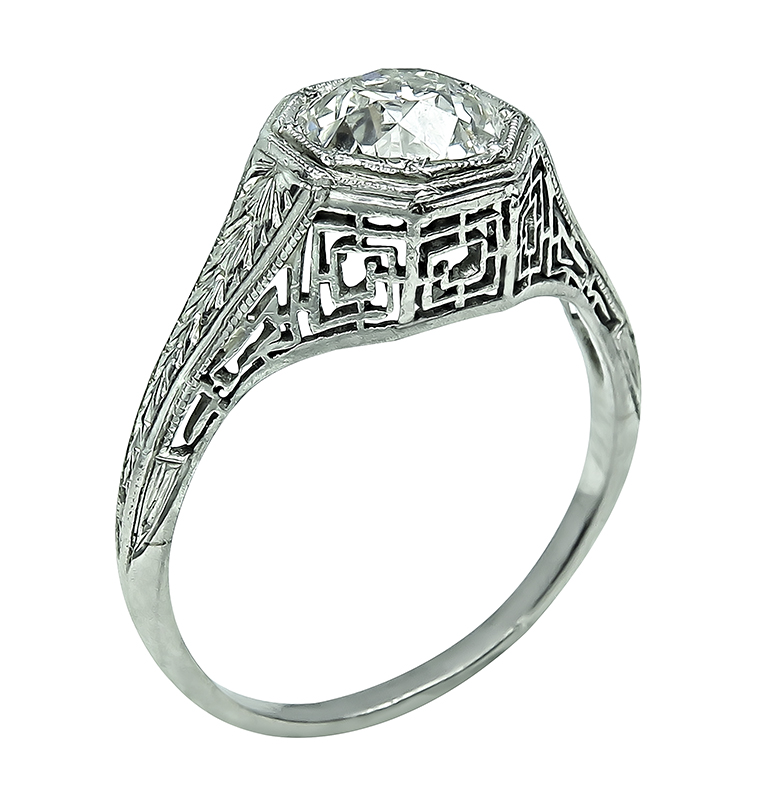 Edwardian GIA Certified 1.20ct Diamond Engagement Ring