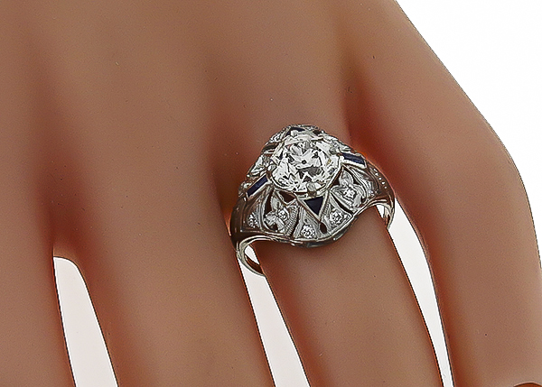 Vintage GIA Certified 1.52ct Diamond Engagement Ring