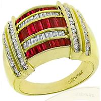 0.80ct Ruby Diamond Gold Ring