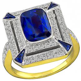 3.88ct Sapphire Diamond Ring