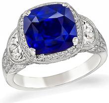 Estate JB Star 5.79ct Sapphire 1.70ct Diamond Engagement Ring