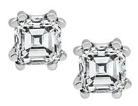 Estate GIA Certified 0.93cttw Diamond Stud Earrings