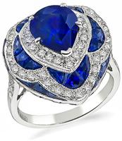 Estate 2.93ct Sapphire 0.80ct Diamond Cocktail Ring