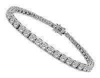 Estate 8.09ct Diamond Platinum Tennis Bracelet