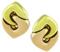 Estate Bvlgari Two Tone Yellow and Pink Gold Earrings