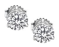 Estate GIA Certified 1.06ct and 1.07ct Diamond Stud Earrings