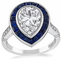 GIA Certified 1.83ct Diamond Sapphire Engagement Ring