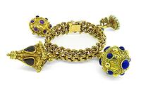 Estate Gold Novelty Charm Bracelet
