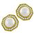 1960s 2.40ct Round Cut Diamond Mabe Pearl 18k Yellow Gold Earrings 