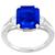 Estate 4.08ct Royal Blue Emerald Cut Ceylon Sapphire 0.80ct Trapezoid And Elongated Baguette Cut Diamond Platinum Engagement Ring 