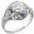 diamond sapphire platinum engagement ring 1