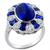 18k white gold diamond and sapphire cluster ring 1