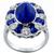 18k white gold diamond and sapphire cluster ring 3