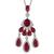Art Deco Inspired 10.77ct Pear Shape & Oval Cabochon Briolette Cut Ruby 2.03ct Round  Diamond  Necklace
