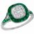 diamond emerald  platinum engagement ring 1