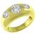 Estate 1.22ct Old Mine Center & 0.50ct Old Mine Mine Side Diamonds 18k Yellow Gold Gypsy Ring