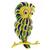 Estate 1960s Round Cut Sapphire & Diamond 18k Yellow Gold Enamel Owl Pin