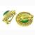 Emerald  Diamond 14k Yellow Gold Earrings