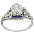 Art Deco GIA 1.07ct Diamond Sapphire Engagement Ring | Israel Rose