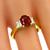 Estate 2.65ct Oval Cut Burmese Ruby 0.50ct Emerald  Cut Diamond 18k Yellow Gold Engagement Ring 