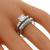 diamond 14k white gold  engagement ring wedding band set 2