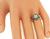 Art Deco Style Radiant Cut Diamond Emerald Platinum Engagement Ring