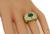 Oval Cut Emerald Round and Baguette Cut Diamond 18k Yellow Gold Ring