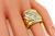 Round and Square Cut Diamond 18k Yellow Gold Ring