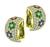 Round Cut Diamond Ruby Sapphire and Emerald 18k Yellow Gold Earrings