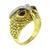 Diamond Tiger's Eye Gold Owl Ring