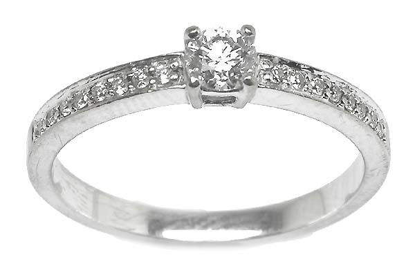 0.20ct Diamond 14k White Gold Engagement Ring
