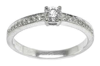 0.20ct Diamond 14k White Gold Engagement Ring