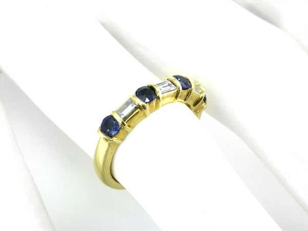 0.25ct Diamond 0.45ct  Sapphire Wedding Band