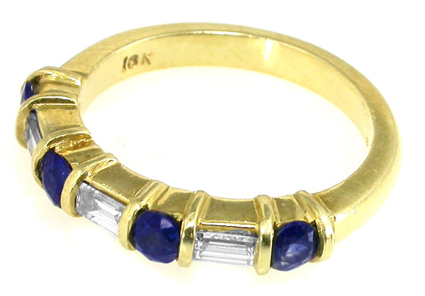 0.25ct Diamond 0.45ct  Sapphire Wedding Band